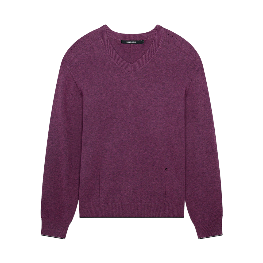 ZI6KT690VI ZIOSONGZIO Timeless Wholegarment V Neck Knit Violet