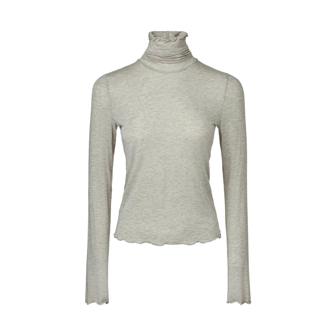 KM-26FW-TS01-MBE KUME Layering Turtleneck Top Melange Beige