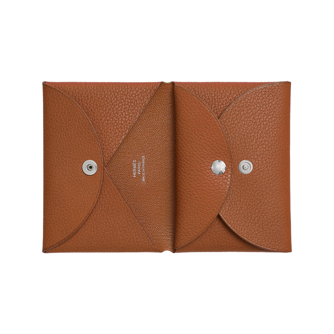 에르메스 칼비 듀오 컴팩트 카드 홀더 바레니아 포부르 카프스킨 & 팔라듐 하드웨어 포브(Hermes Calvi Duo Compact Card Holder Barenia Faubourg Calfskin & Palladium Fauve) - 2