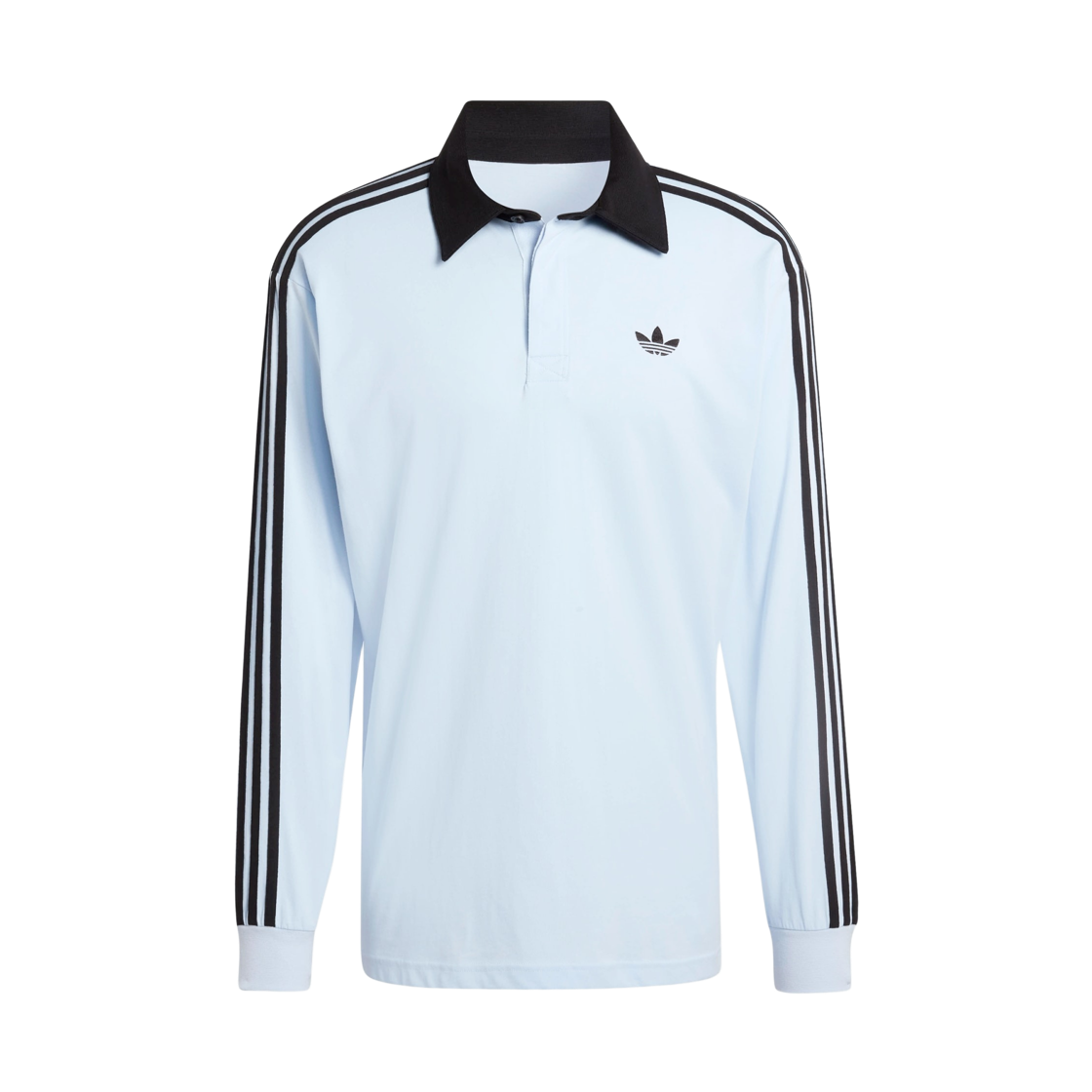 KE2445 Adidas Originals 3-Stripes Rugby Long Sleeve Polo Crystal Sky - KR Sizing