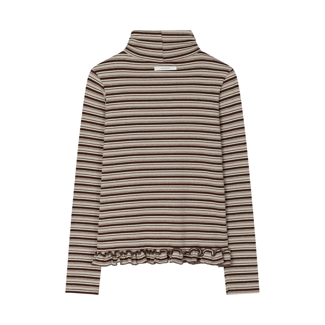 어글리쉐도우 스트라이프 터틀넥 티(브라운)(Uglyshadow Stripe Turtleneck Tee(Brown)) - 2