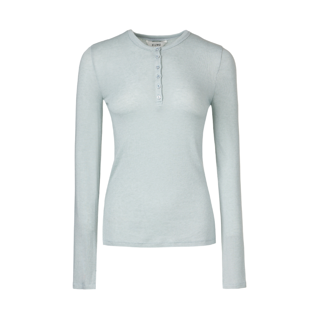 KM-26FW-TS03-MT KUME Henley Neck Side Slit Top Mint