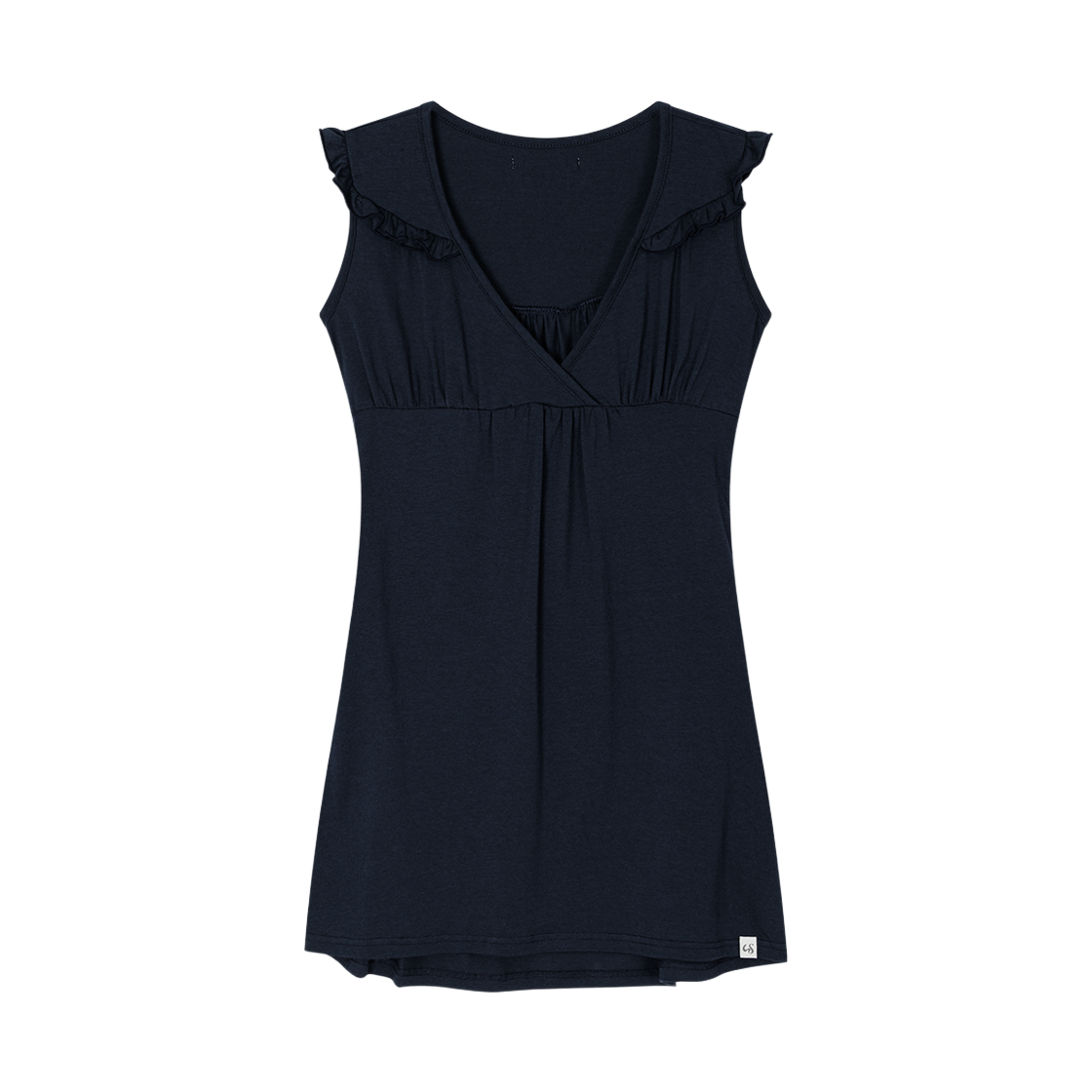 어글리쉐도우 러플 타이 탑(네이비)(Uglyshadow Ruffle Tie Top(Navy))