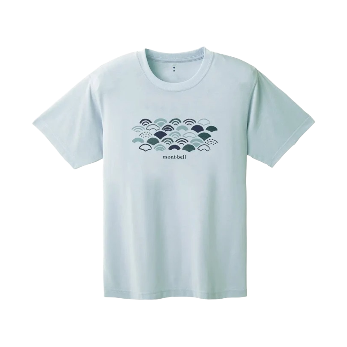 1114747 Montbell Wickron Wave Pattern T-Shirt Light Blue