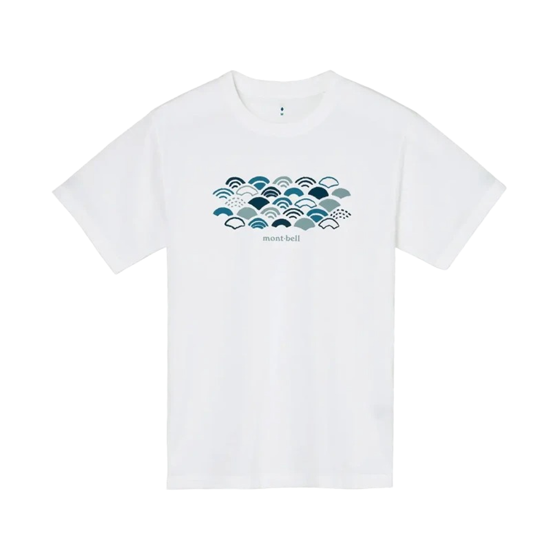 1114747 Montbell Wickron Wave Pattern T-Shirt White