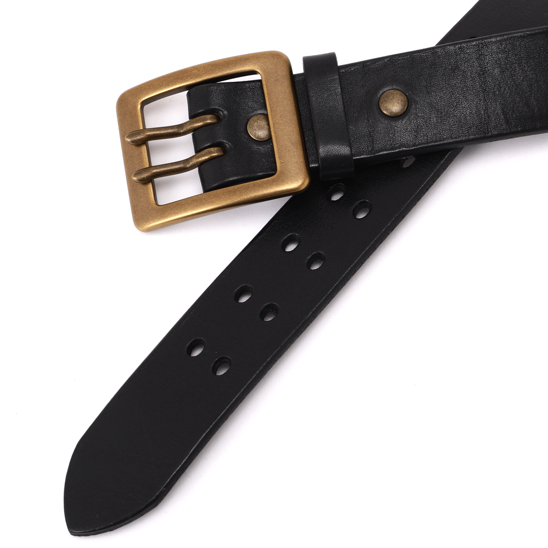 [예약배송] 아비렉스 카우 레더 벨트 더블 핀 블랙([예약배송] Avirex Cow Leather Belt Double Pin Black) - 5