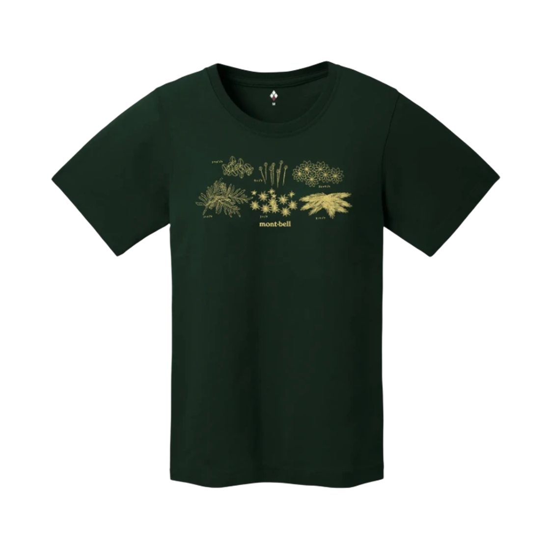 2104894 (W) Montbell Pear Skin Cotton Moss T-Shirt Dark Green