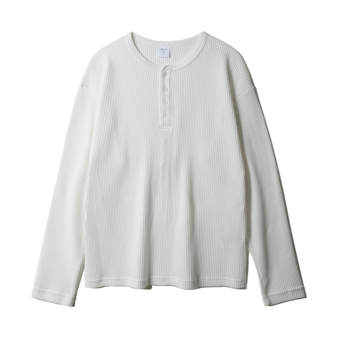 SJLT2690_ivory_291 JEMUT Texture Henry Neck Long Sleeve Ivory SJLT2690