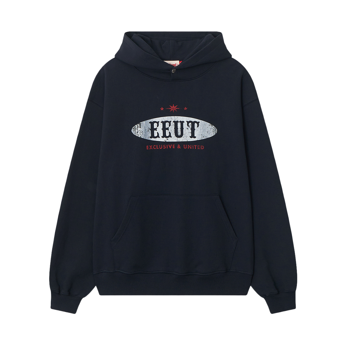 EEA1SW04DN EEUT Snap Sweat Hoodie Dark Navy