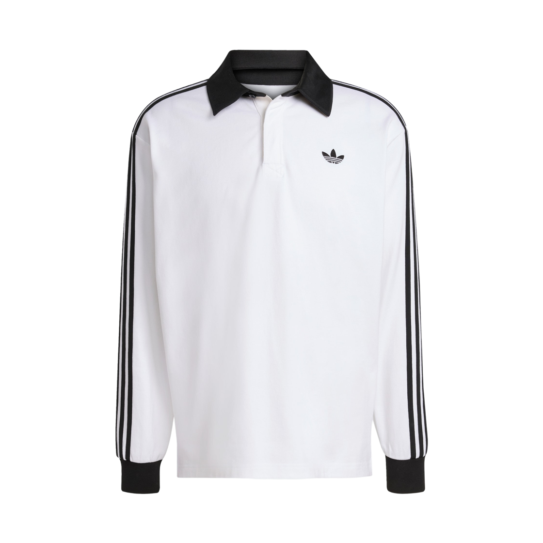 KE3575 Adidas Originals 3-Stripes Rugby Long Sleeve Polo White - KR Sizing
