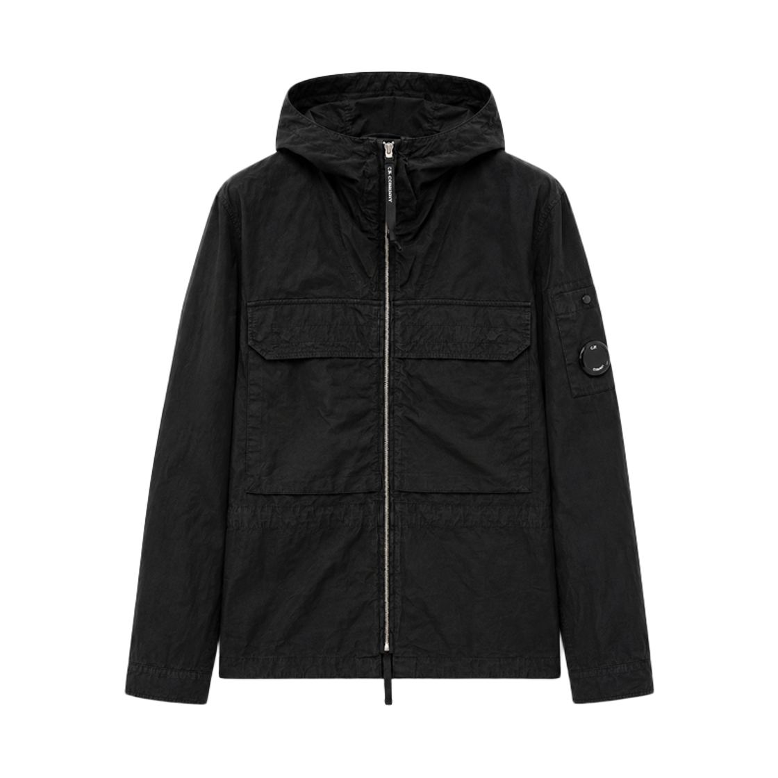 20CMOS076A 110324G 999 [25% 쿠폰] C.P. Company Lens Badge Micro Reps Hooded Shirt Jacket Black - 26SS
