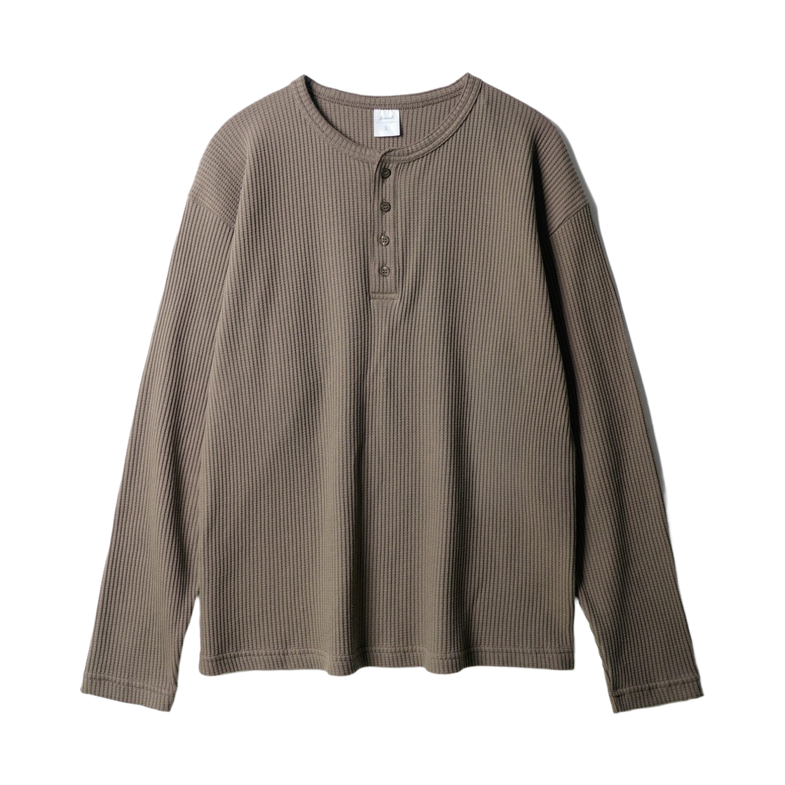 SJLT2690_brown_291 JEMUT Texture Henry Neck Long Sleeve brown SJLT2690