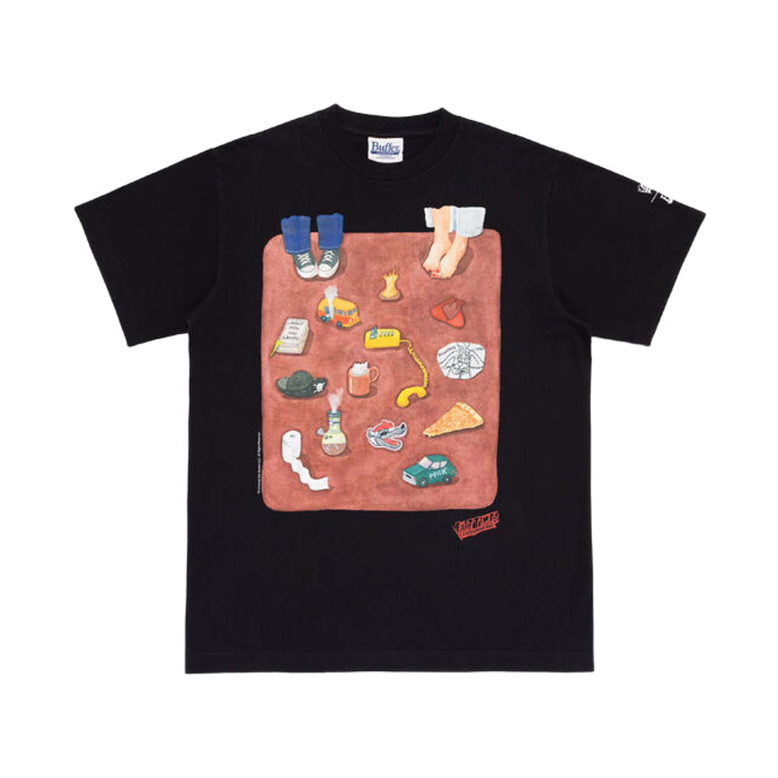 버퍼 패스트 타임즈 앳 릿지몬트 하이 심볼즈 티셔츠 블랙(Buffer Fast Times at Ridgemont High Symbols T-Shirt Black)