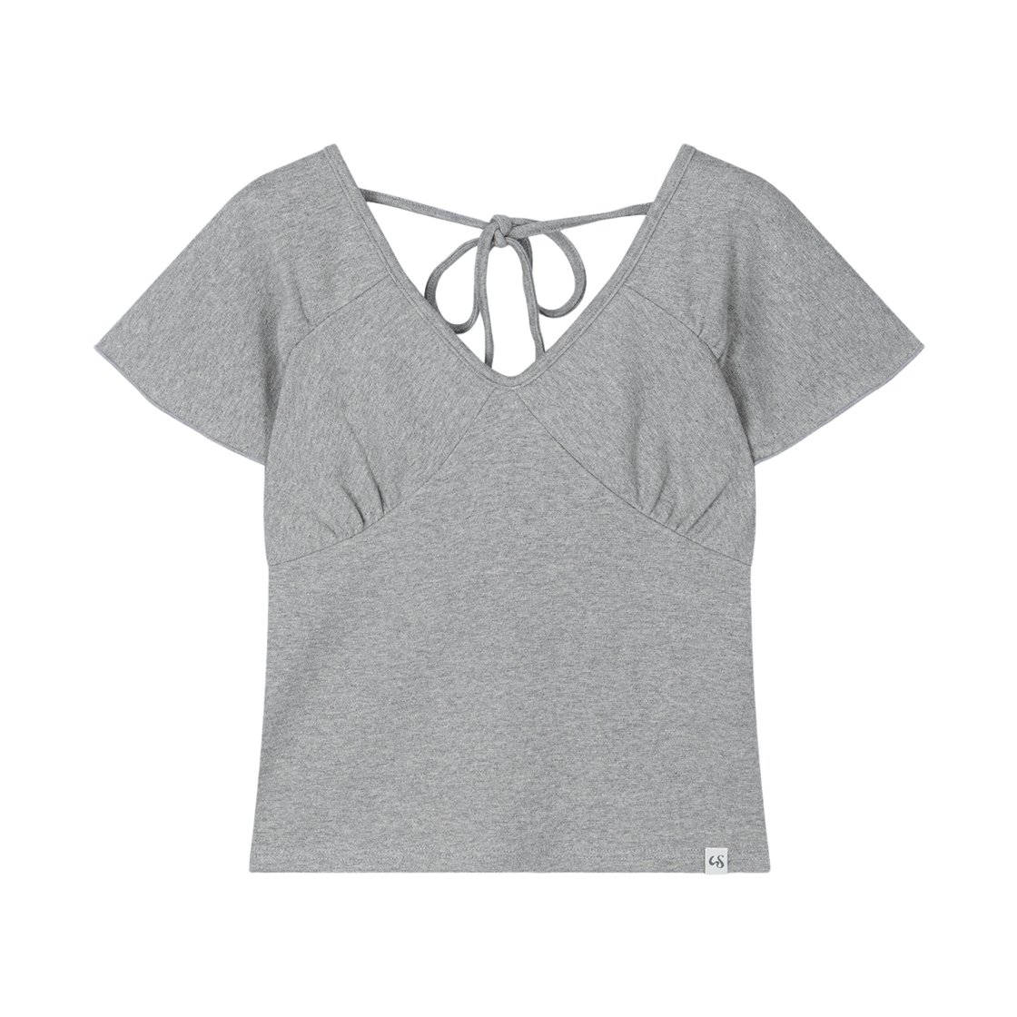 AMS013 Uglyshadow Wrap Shirring Top(Grey)