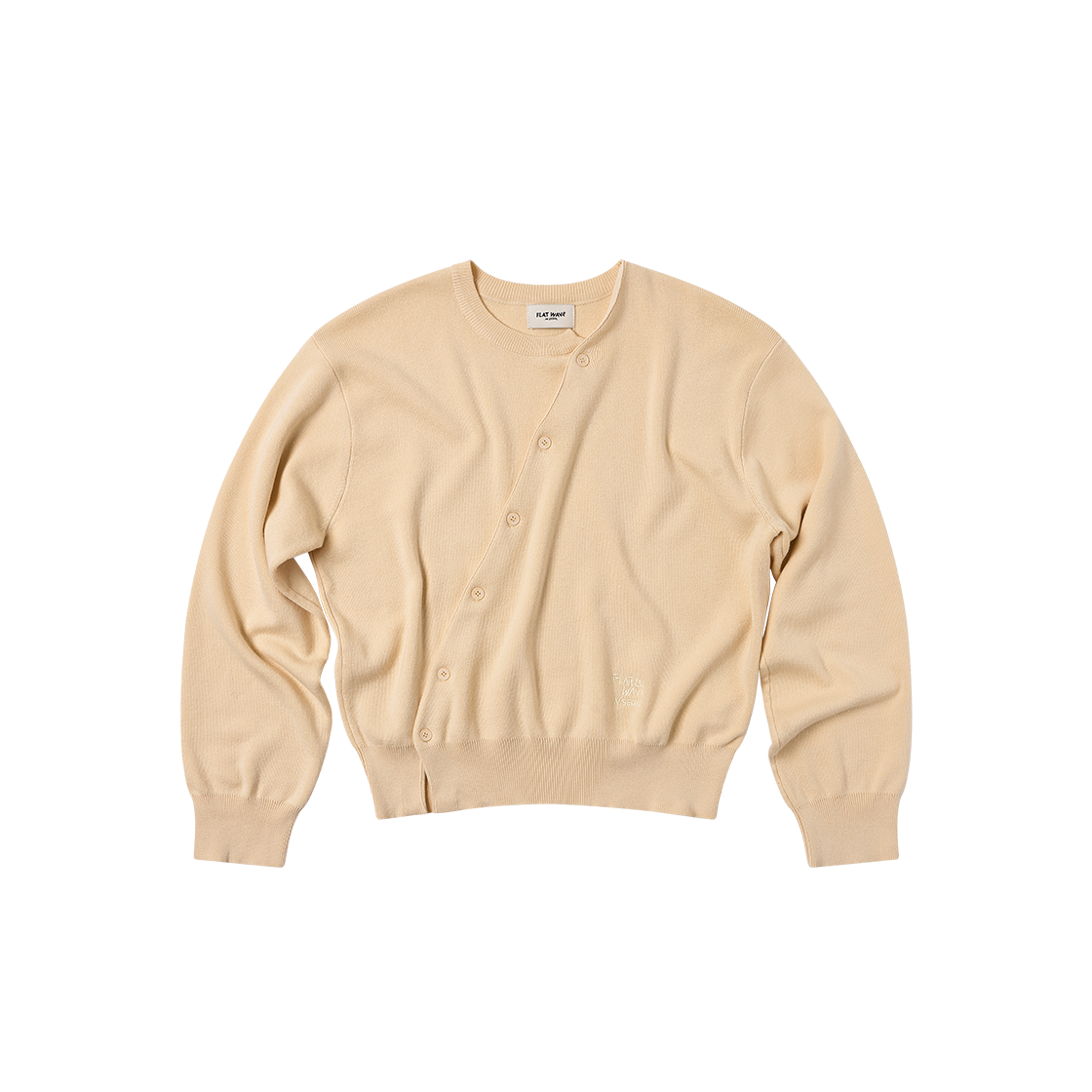 플랫웨이브 인 서울 플로아 언발란스드 가디건 버터(Flatwave in Seoul Floa Unbalanced Cardigan Butter)