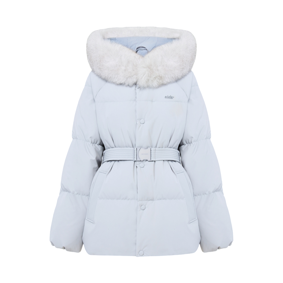 DWW26558B1 (W) Eider Monglit Fox Mid Goose Down Jacket Light Blue