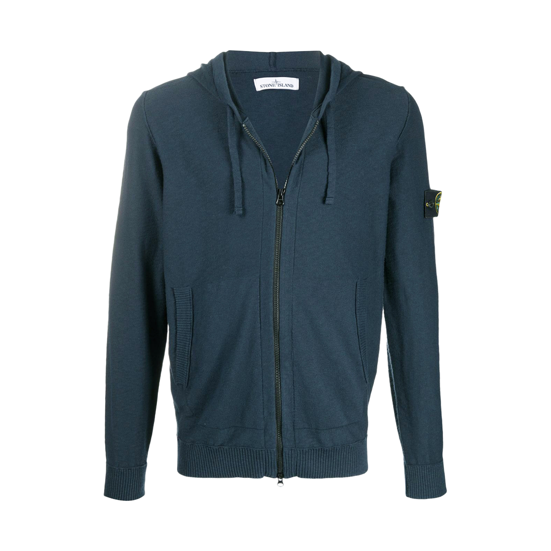 7215530B0 V0028 [25% 쿠폰] Stone Island 11th Anniversary Logo Patch Hooded Zip-Up Navy