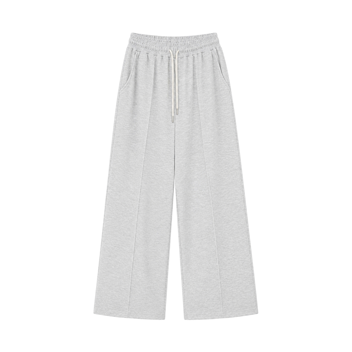 GC핀턱밴딩긴바지-백멜란지 GCLIP Single-Pleat Semi-Wide Sweatpants White Melange