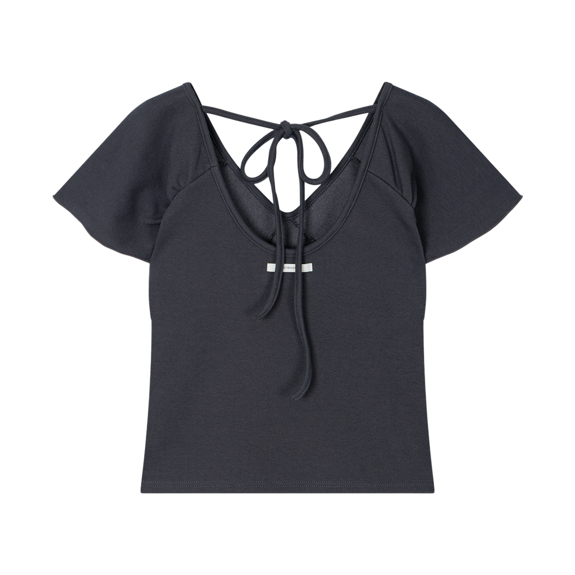 어글리쉐도우 랩 셔링 탑(차콜)(Uglyshadow Wrap Shirring Top(Charcoal)) - 2