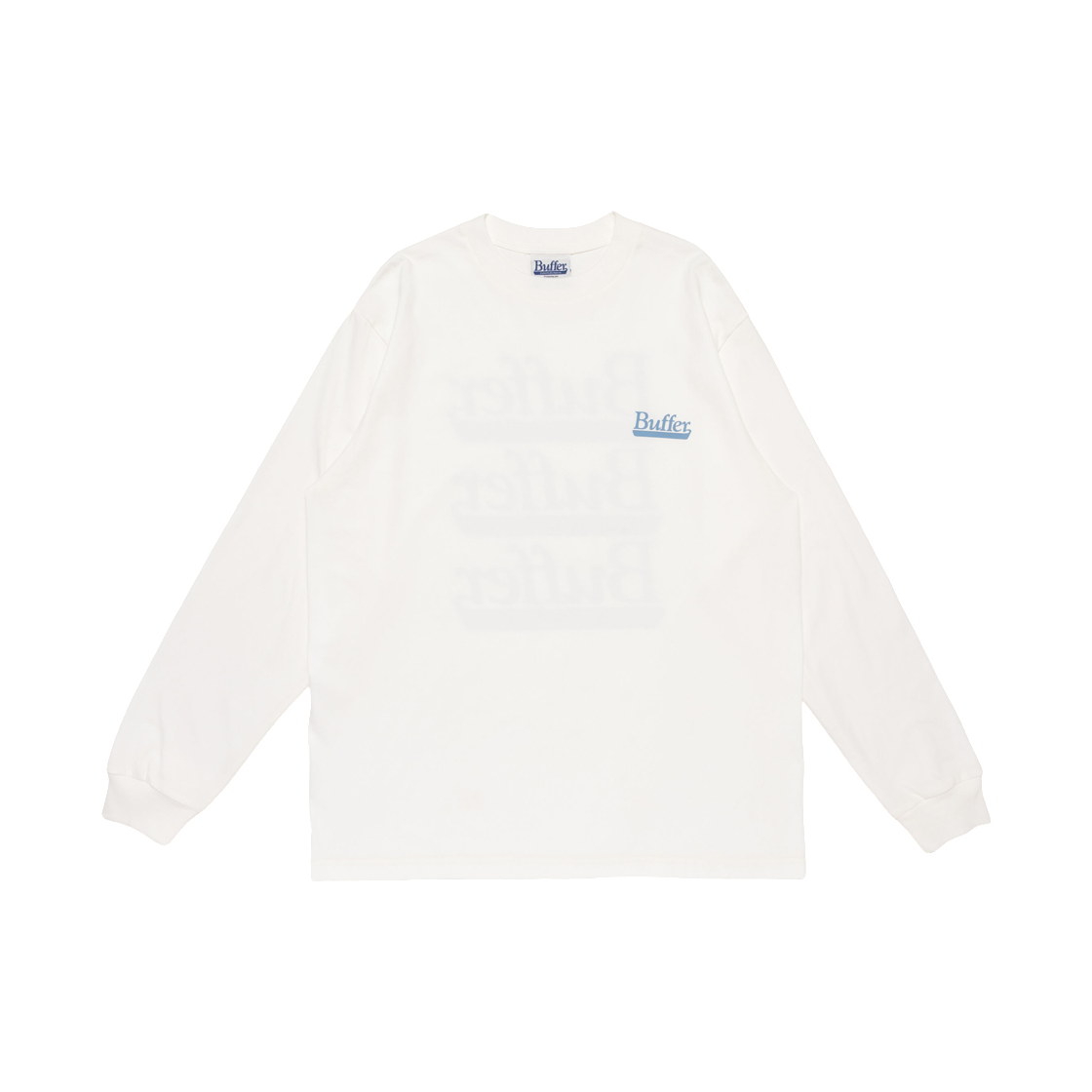 버퍼 롱슬리브 티셔츠 에러 롤 화이트(Buffer L/S T-Shirt Error Roll White)