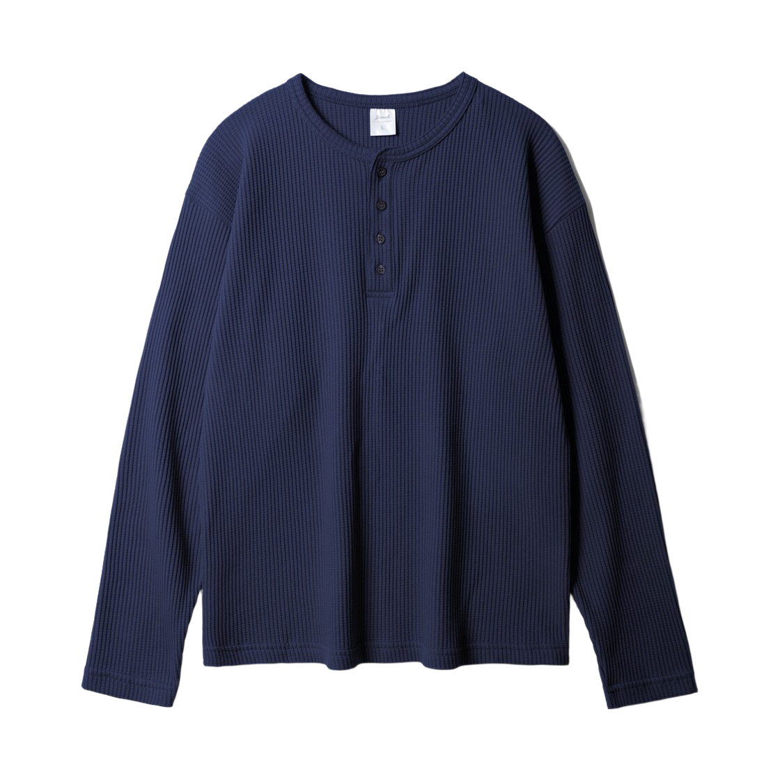 SJLT2690_navy_291 JEMUT Texture Henry Neck Long Sleeve Navy SJLT2690