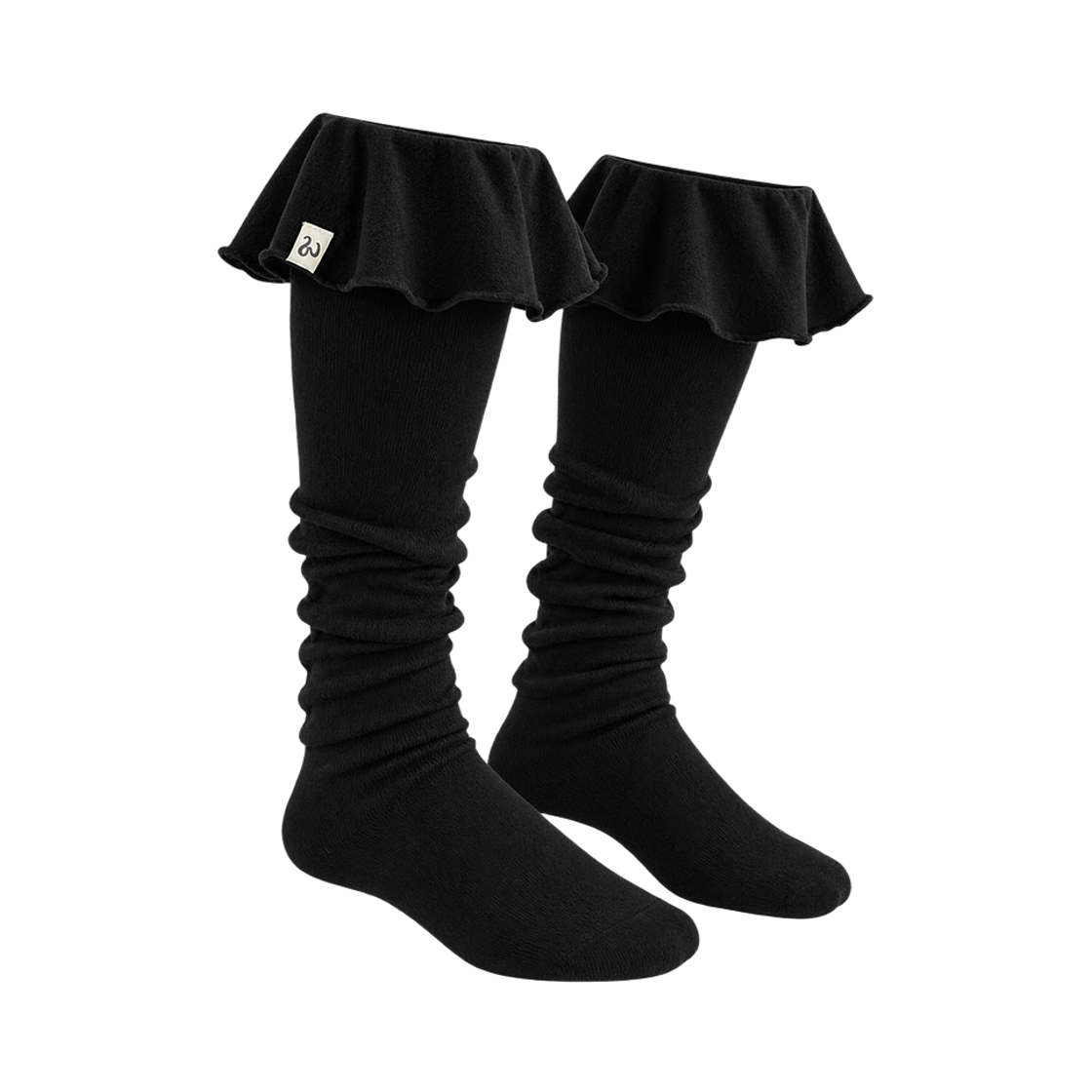 AMS050 Uglyshadow Ruffle Long Socks(Black)