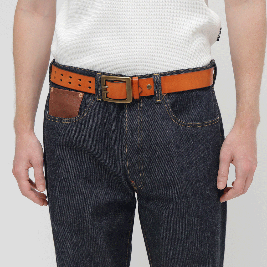 [예약배송] 아비렉스 카우 레더 벨트 더블 핀 카멜([예약배송] Avirex Cow Leather Belt Double Pin Camel) - 2