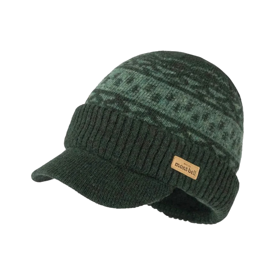 1118636 Montbell Wool Jacquard Bill Cap Dark Green