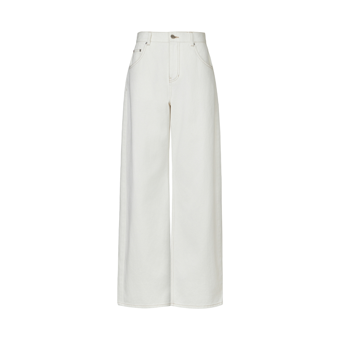 KM-26FW-PT01-IV KUME Relaxed Barrel-Leg Denim Pants Ivory