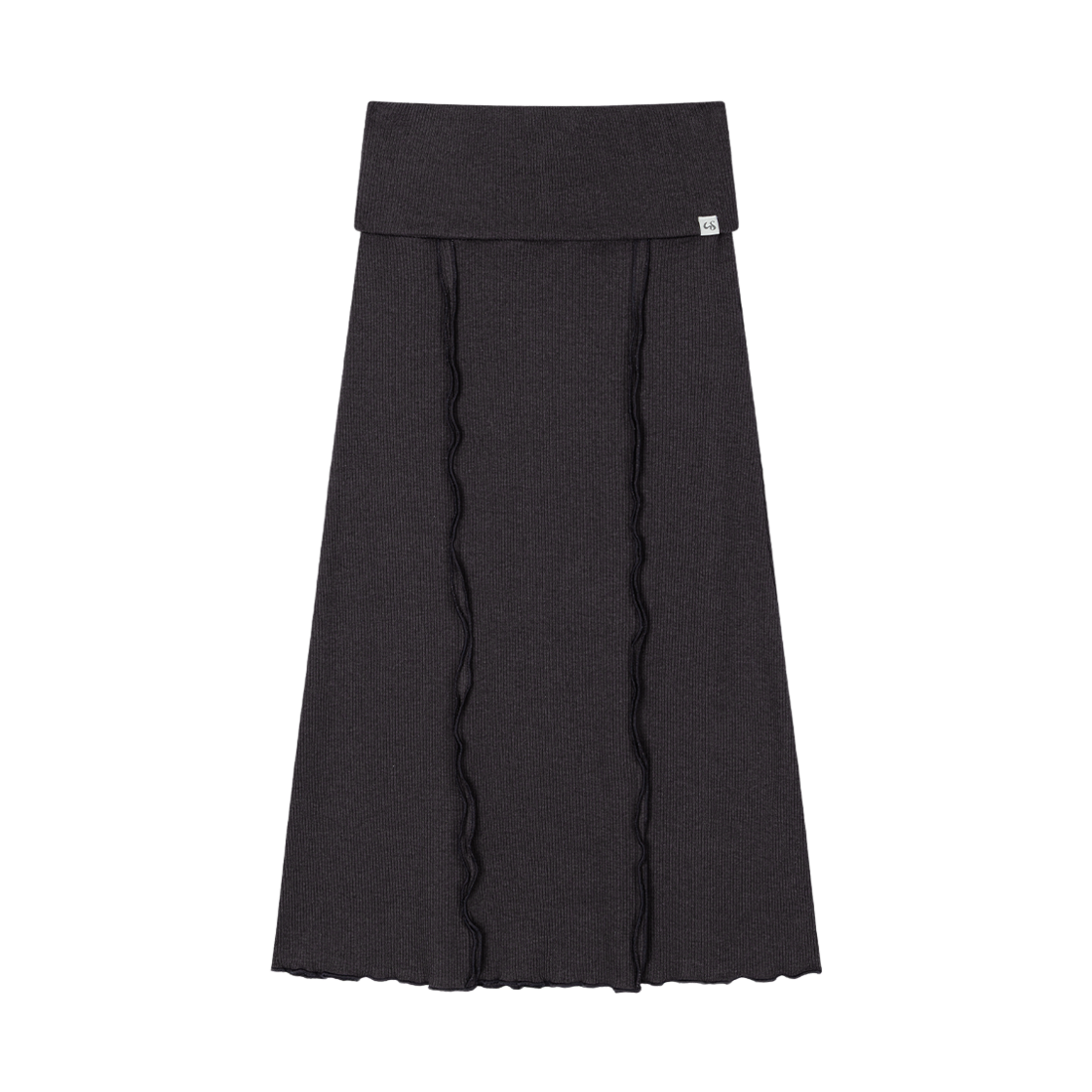 어글리쉐도우 리브드 롱 스커트(차콜)(Uglyshadow Ribbed Long Skirt(Charcoal))