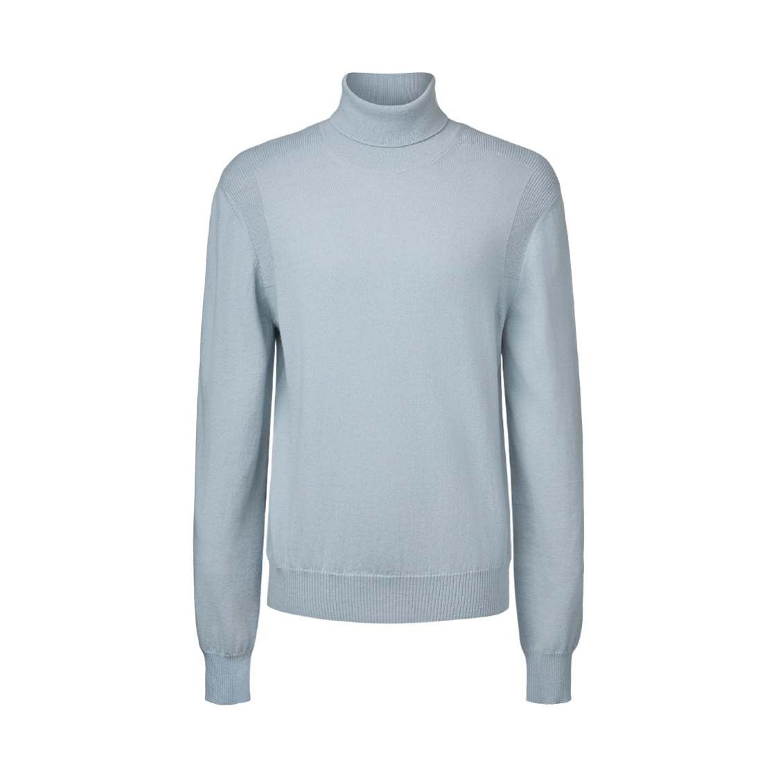 쿠메 백 슬릿 울 터틀넥 라이트블루(KUME Men Pure Wool Turtleneck Knit Light Blue) - 2