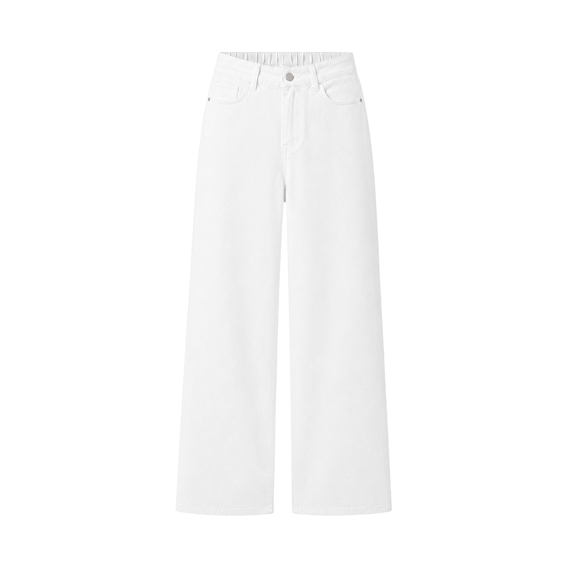 GC506-화이트 GCLIP Relaxed Semi-Wide Half-Banding Cotton Pants White