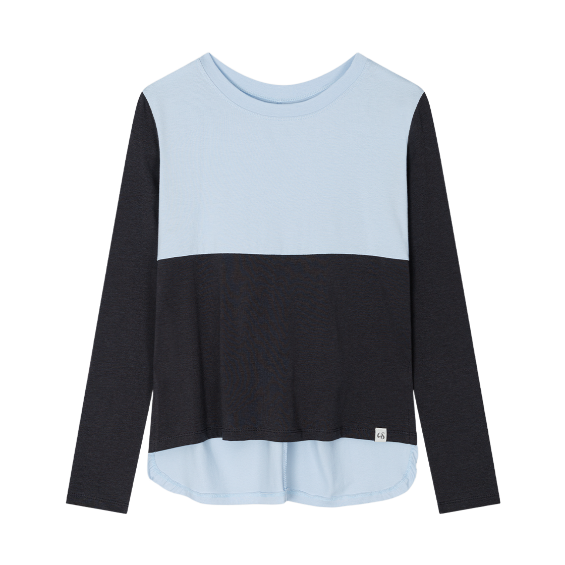 어글리쉐도우 백 리본 티셔츠(차콜 블루)(Uglyshadow Back Ribbon T-Shirt(Charcoal Blue))