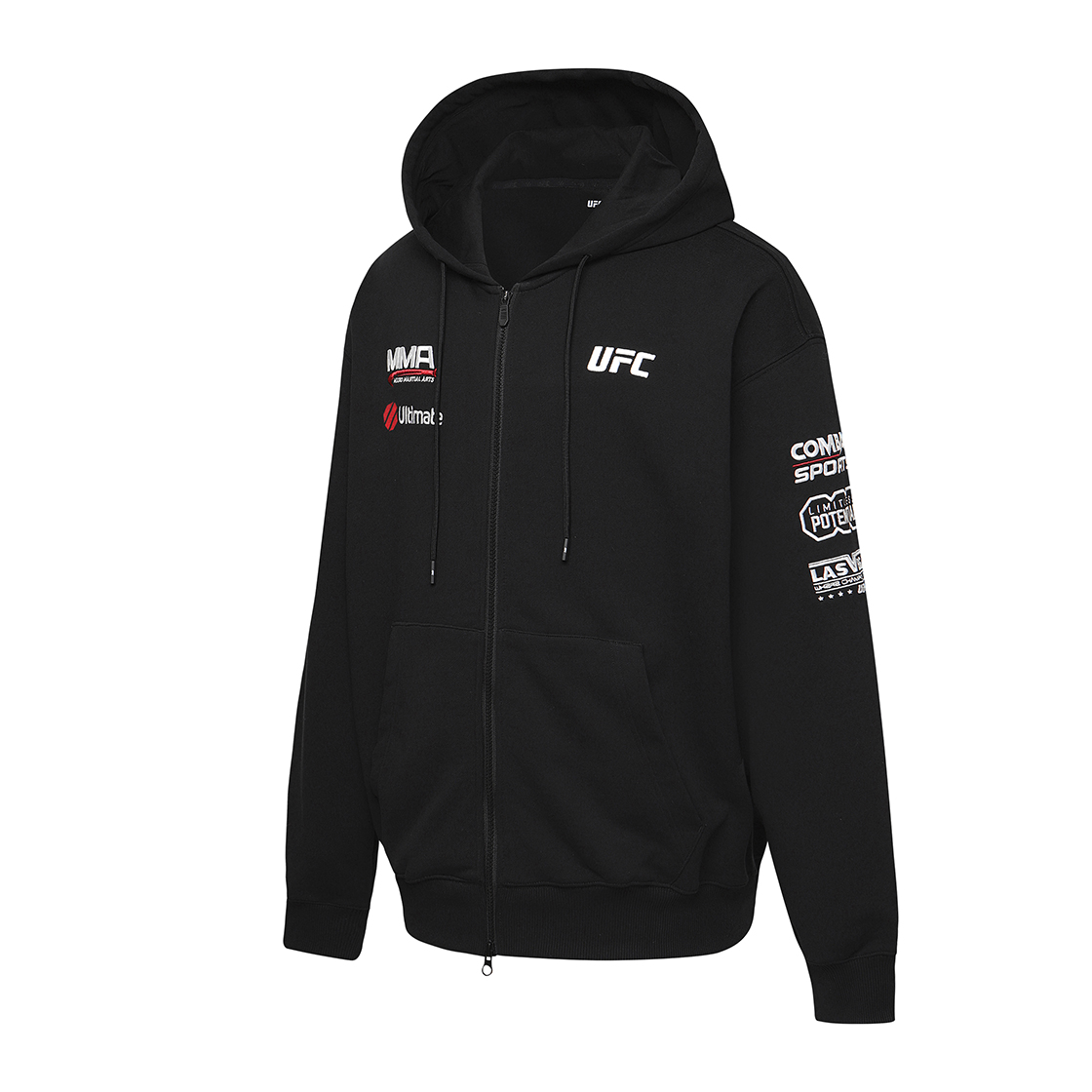 유에프씨 스포츠 MMA 스폰서십 오버핏 후드 집업 블랙(UFC SPORT Mma Sponsorship Oversized Fit Hoodie Zip-Up Black) - 2
