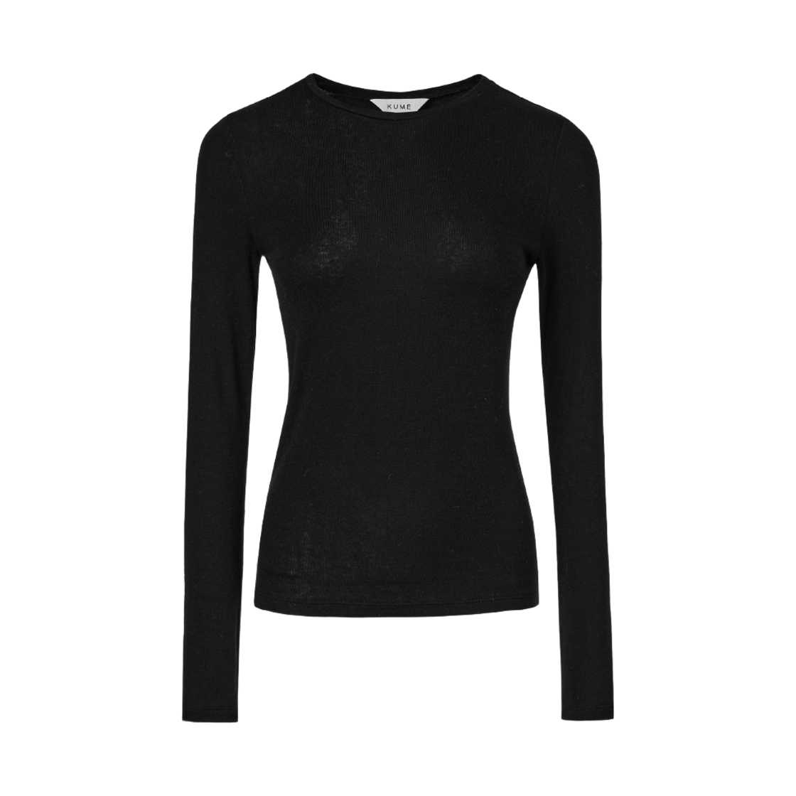 KM-26FW-TS04-BK KUME Basic Wool Blend Layering Top Black