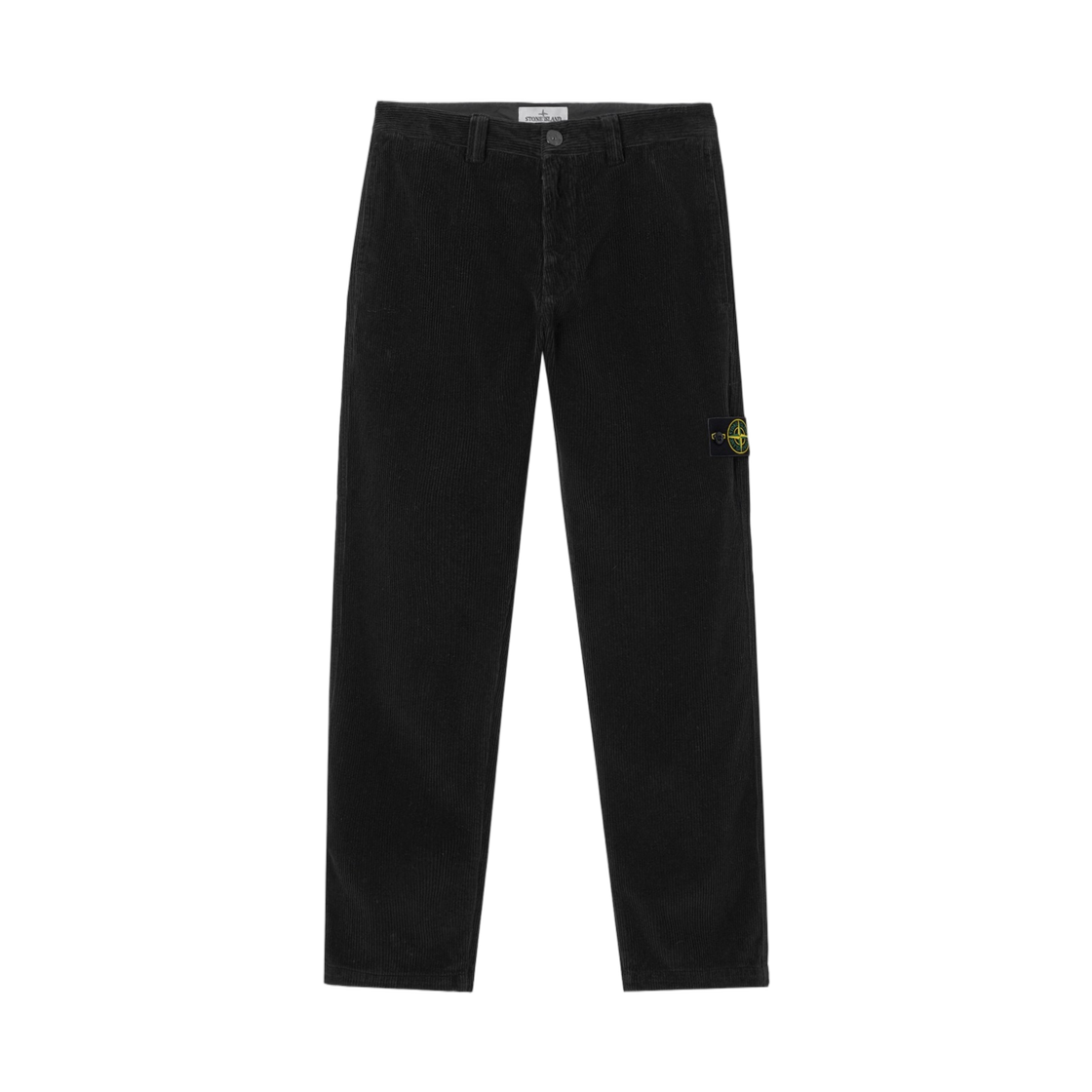 L2S1531000-59S0212-V0029 Stone Island 3100059 Organic Cotton Corduroy 800 Regular-Fit Chino Trousers with Contrast Pocket Black - 26FW