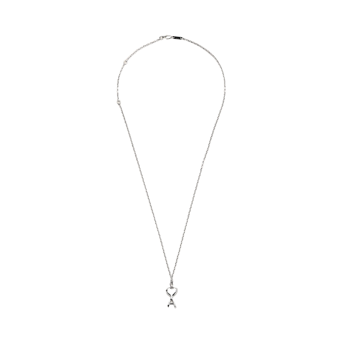 UJW444-361-900 AMI Silver Brass Hammered Ami De Coeur Necklace Silver