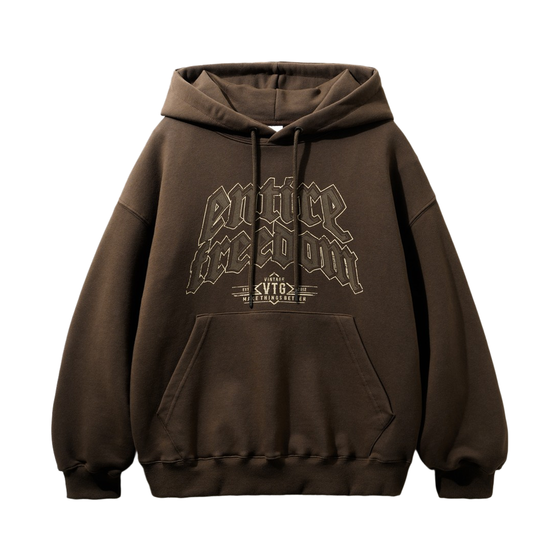OYHD2585_brown_291 JEMUT Freedom Overfit Terry Hood Brown OYHD2585