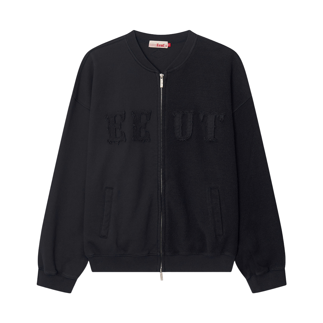 EEA1SW07CH EEUT Applique Sweat Zip Up Charcoal