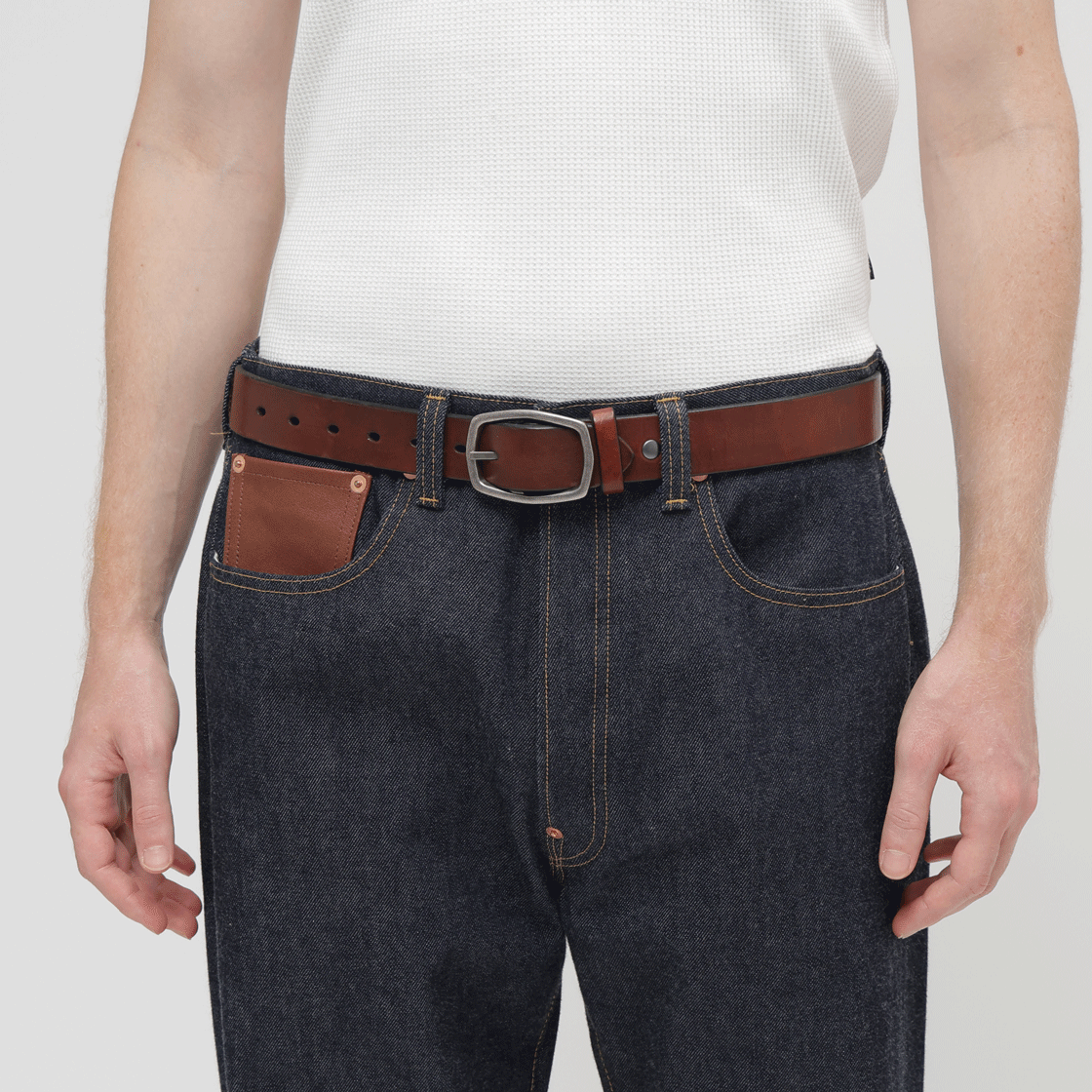 [예약배송] 아비렉스 카우 레더 벨트 싱글 핀 다크브라운([예약배송] Avirex Cow Leather Belt Single Pin Dark Brown) - 6
