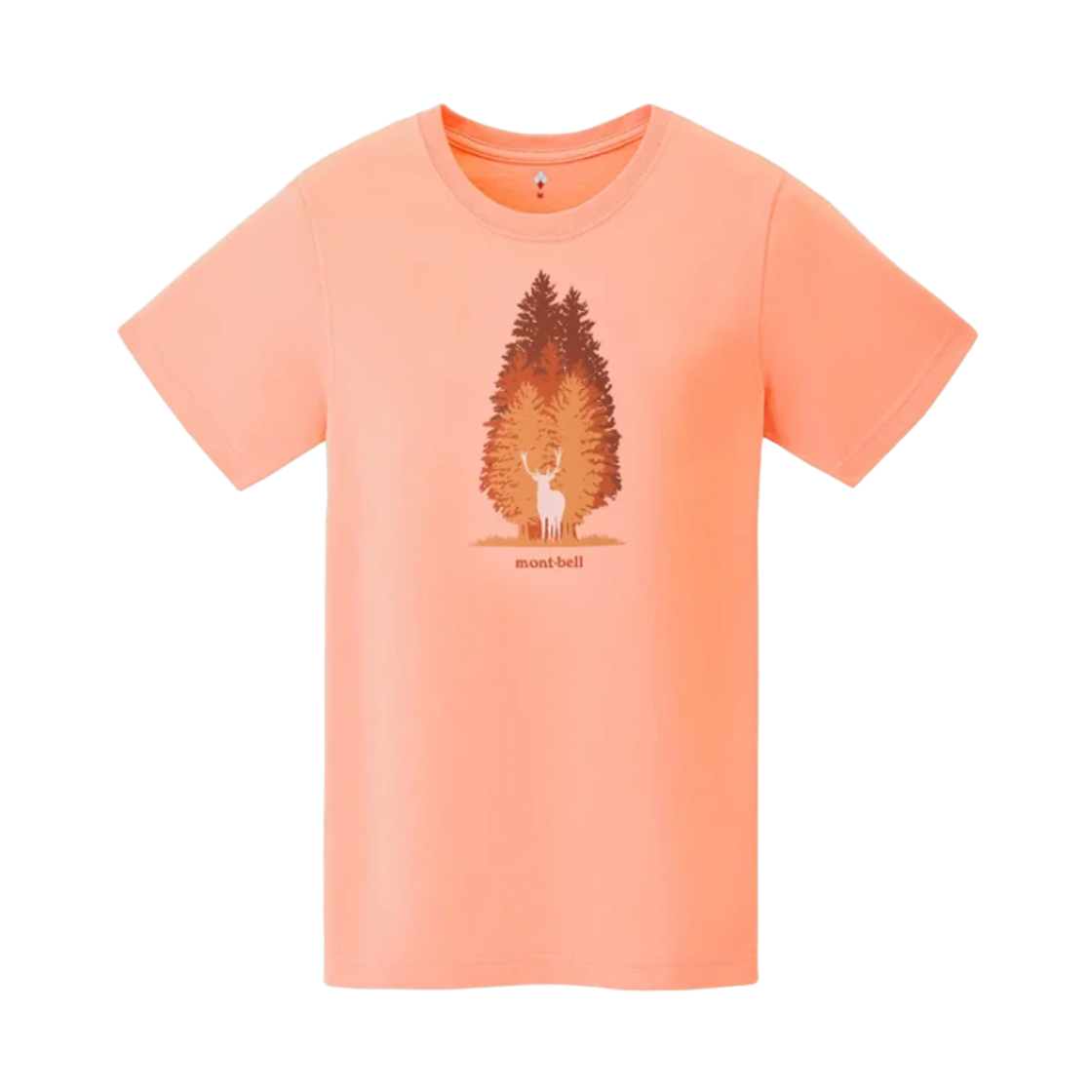 2104836 (W) Montbell Pear Skin Cotton Forest and Deer T-Shirt Coral Pink