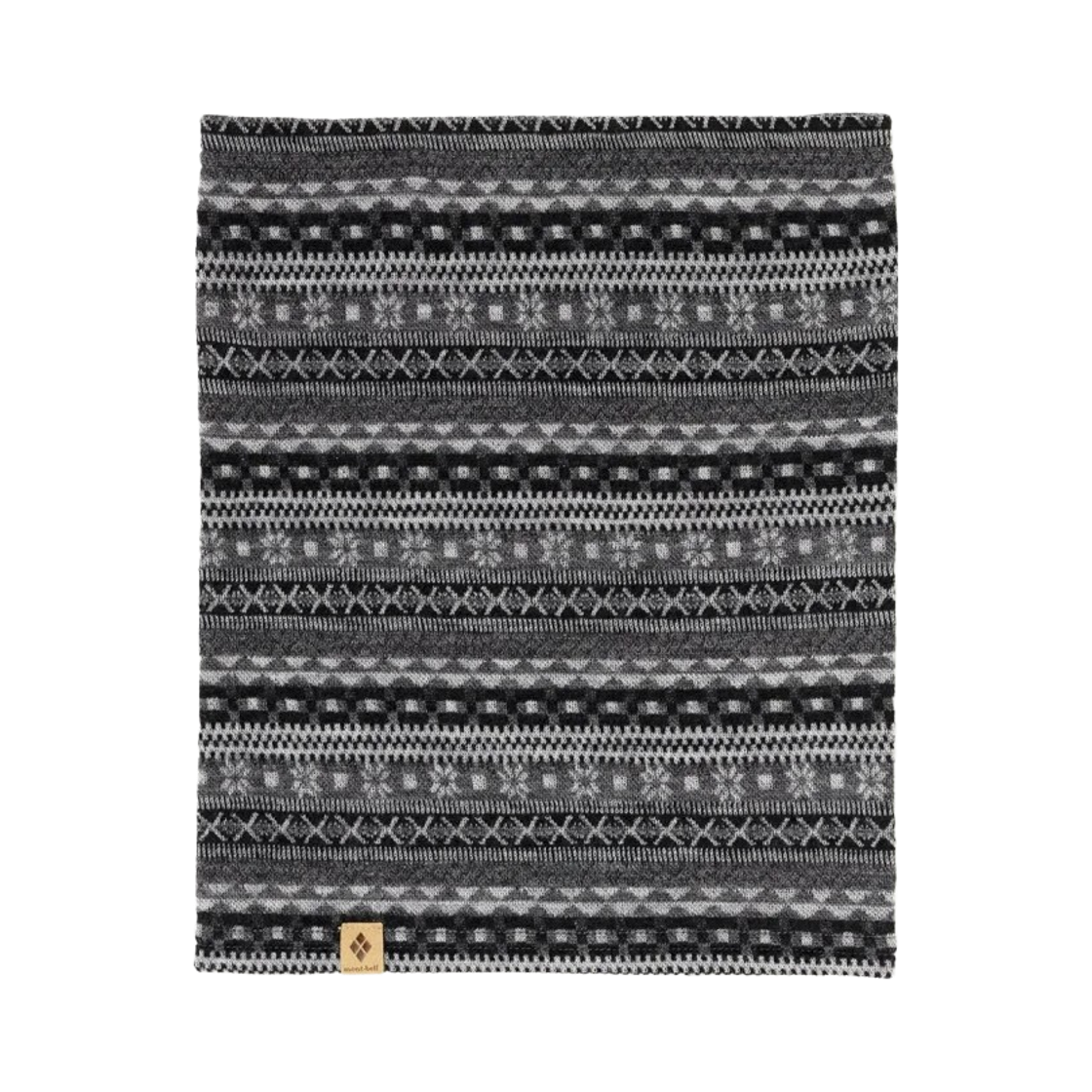 1118407 Montbell Merino Wool Jacquard Neck Gaiter Dark Gray