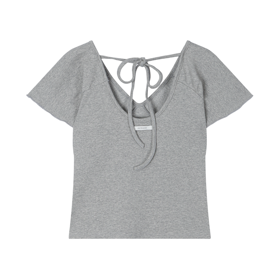어글리쉐도우 랩 셔링 탑(그레이)(Uglyshadow Wrap Shirring Top(Grey)) - 2
