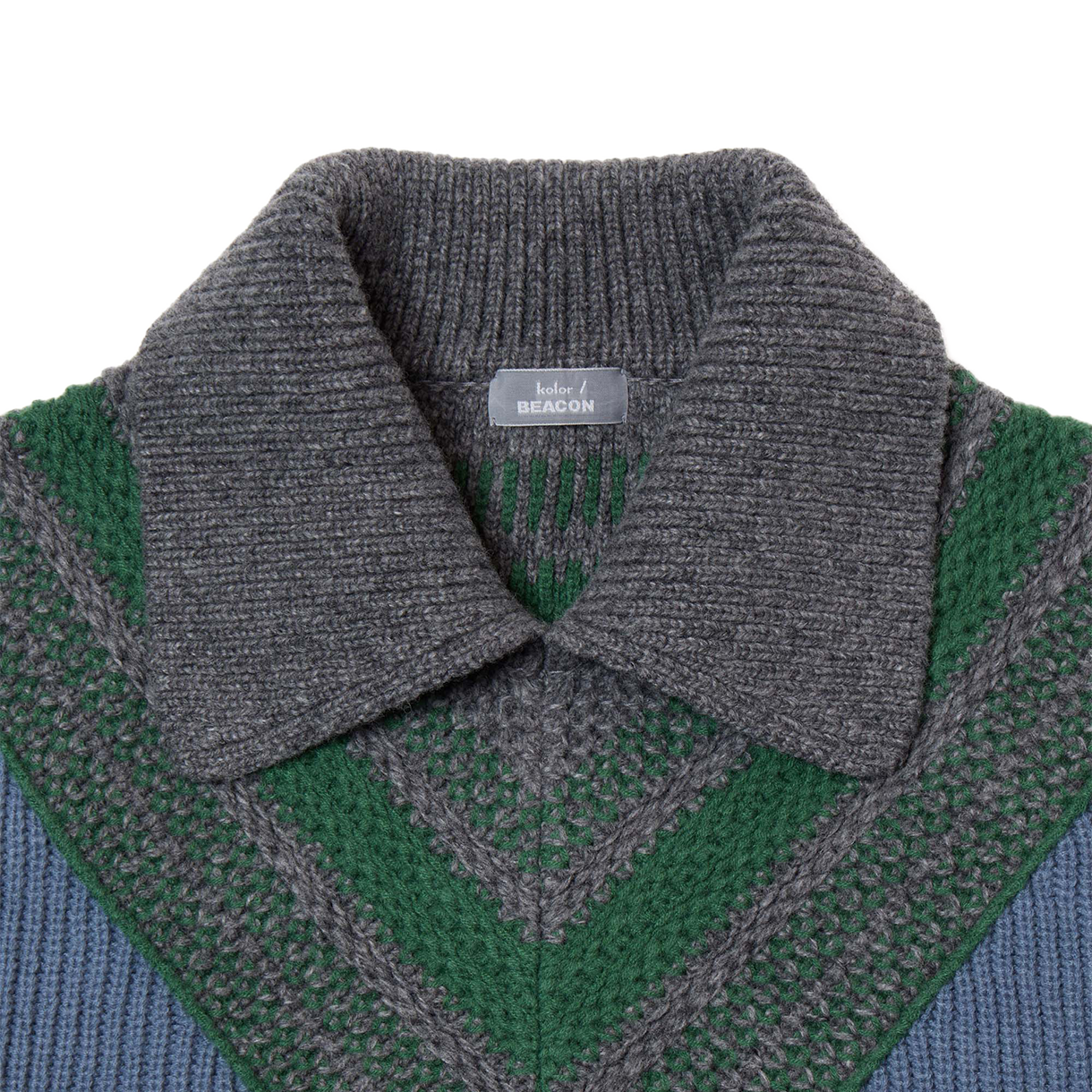 컬러비콘 26WBM-N02332 스웨터 블루 그레이 - 26FW(Kolor Beacon 26WBM-N02332 Sweater Blue Gray - 26FW) - 3