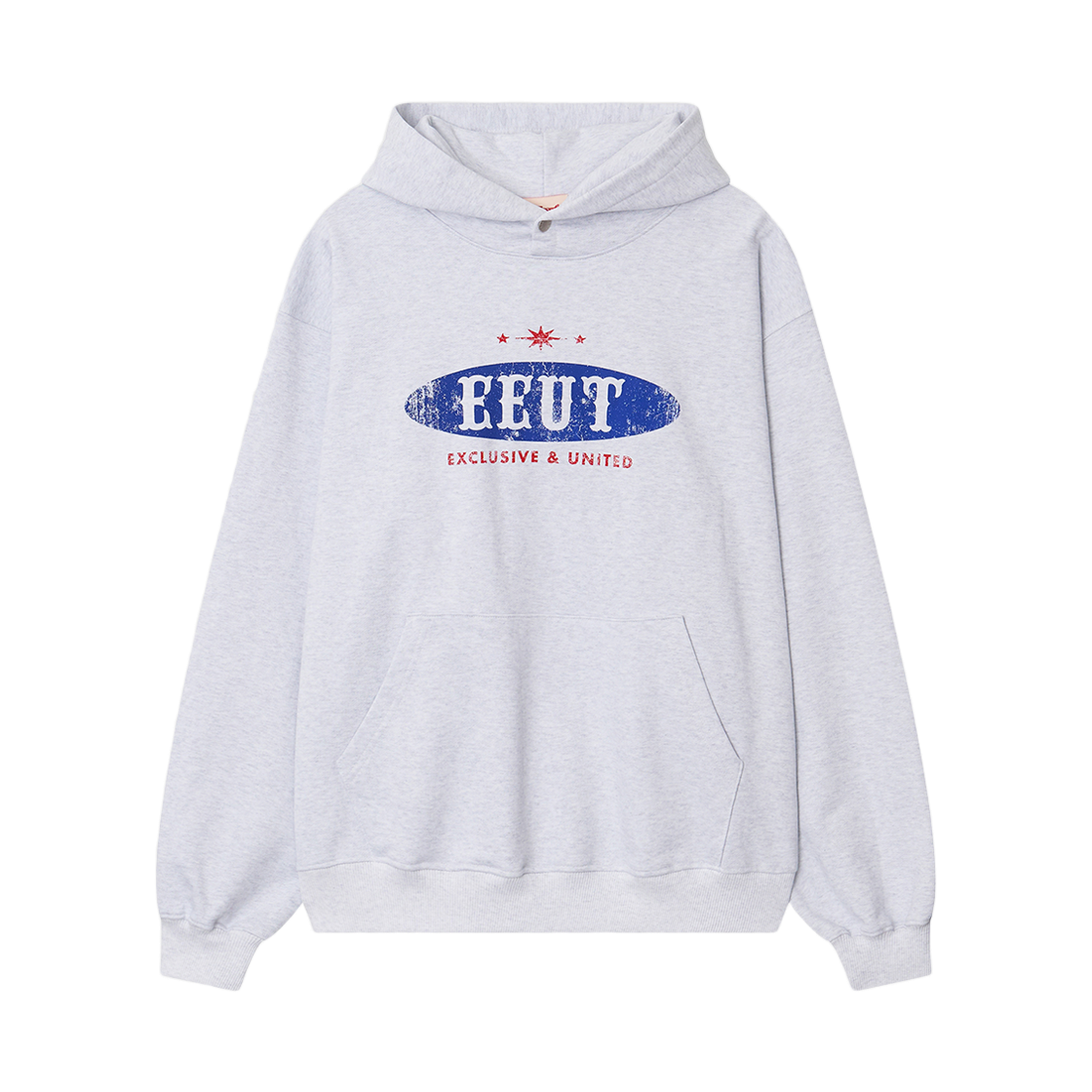 EEA1SW04MW EEUT Snap Sweat Hoodie Melange White