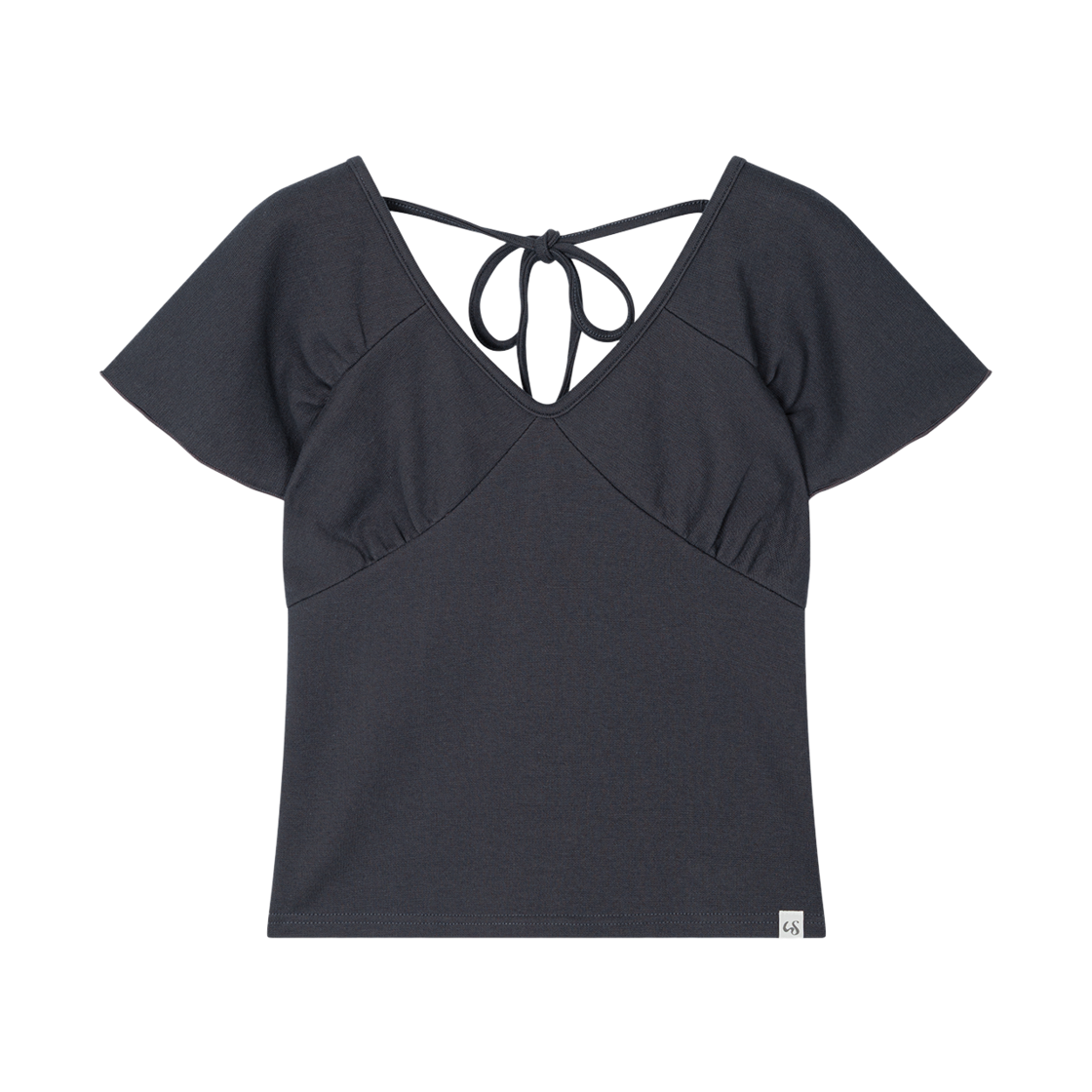 어글리쉐도우 랩 셔링 탑(차콜)(Uglyshadow Wrap Shirring Top(Charcoal))