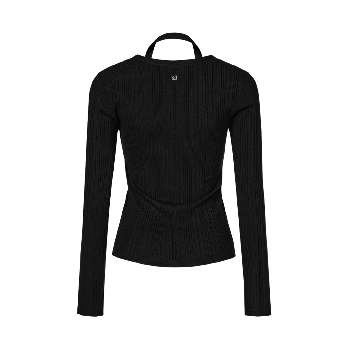 쿠메 홀터 레이어링 니트 가디건 블랙(KUME Halter Layered Ribbed knit Cardigan Black) - 3