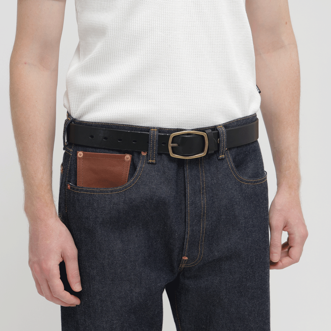 [예약배송] 아비렉스 카우 레더 벨트 싱글 핀 블랙([예약배송] Avirex Cow Leather Belt Single Pin Black) - 2