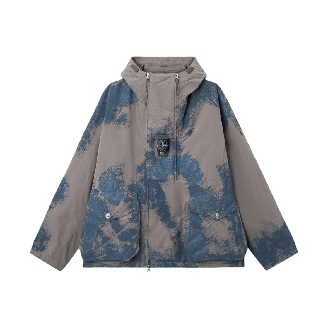 L2S15Q1000-31S0434-V0060 Stone Island Q100031 Hand Painted David Light-TC Padded Short Parka with Hand-Painted Finish and Anti-Drop Grey - 26FW