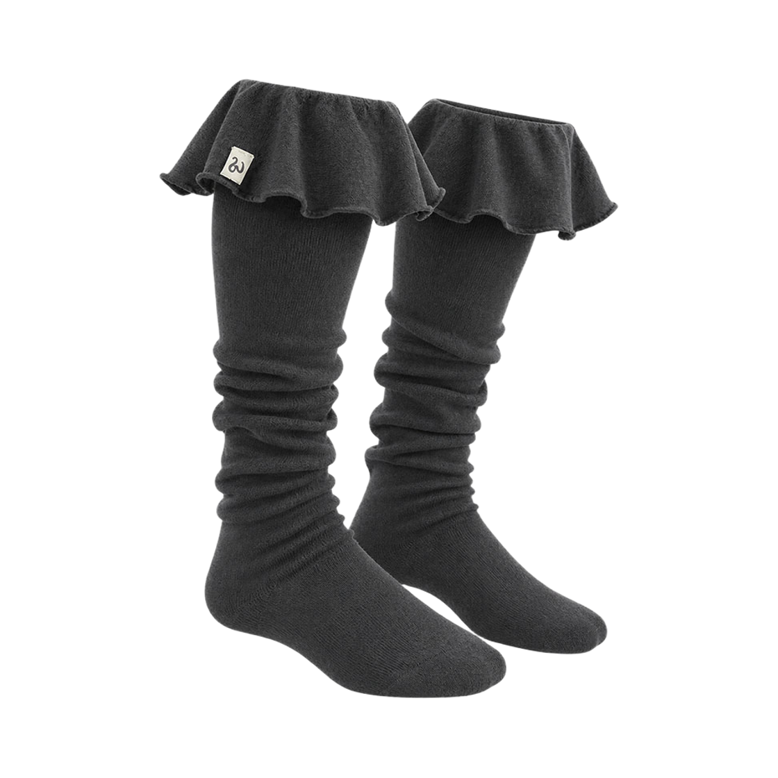 어글리쉐도우 러플 롱 삭스(차콜)(Uglyshadow Ruffle Long Socks(Charcoal))